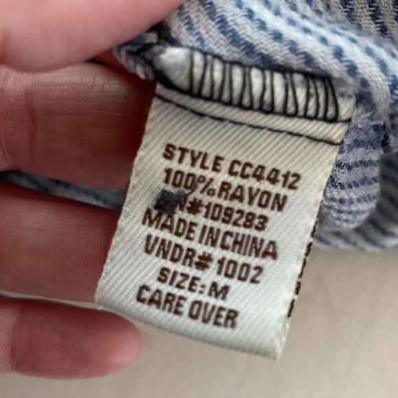 Vintage Havana button down shirt long sleeve w/laced look super soft Size Medium - Picture 10 of 11